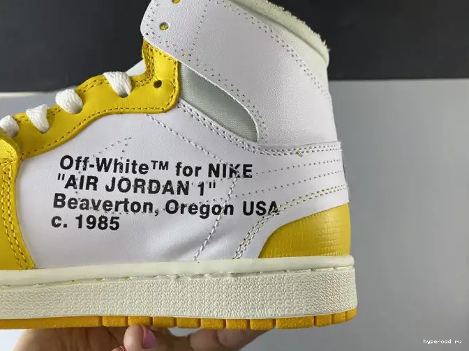 Jordan Dark Air Yellow-Cone NRG Off-White 1 AQ0818-149 Powder x White 0426